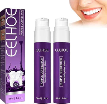 Purple Teeth Whitening Toothpaste – Instant Stain Removal & Bright Smile | معجون أسنان أرجواني لتبييض فوري وإزالة التصبغات