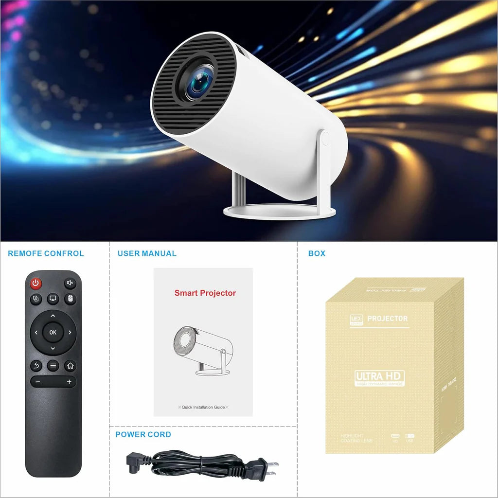 4K Portable Projector with Wifi & Bluetooth